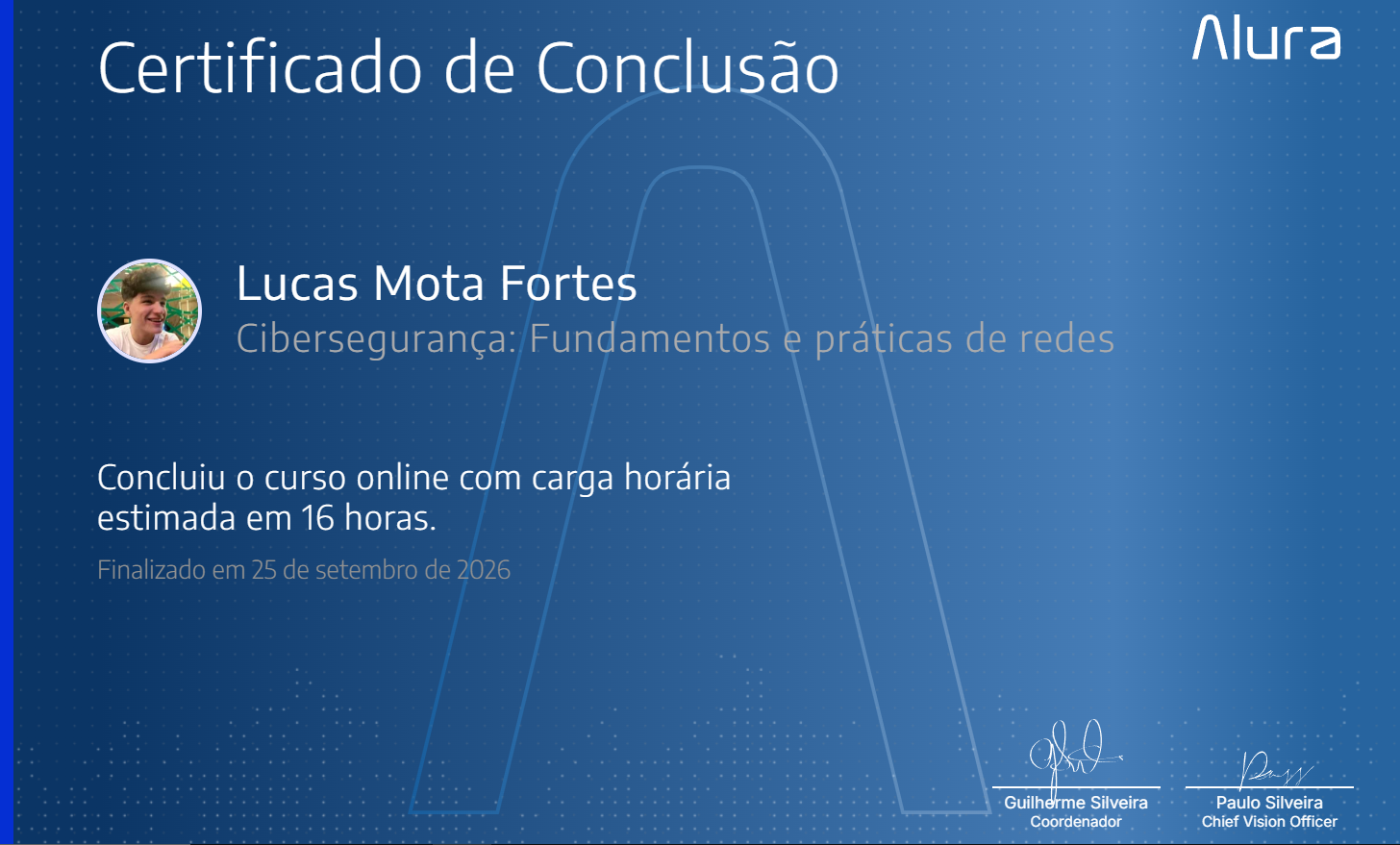 Certificado Alura - Cibersegurança: Fundamentos e práticas de redes